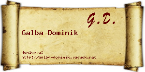 Galba Dominik névjegykártya